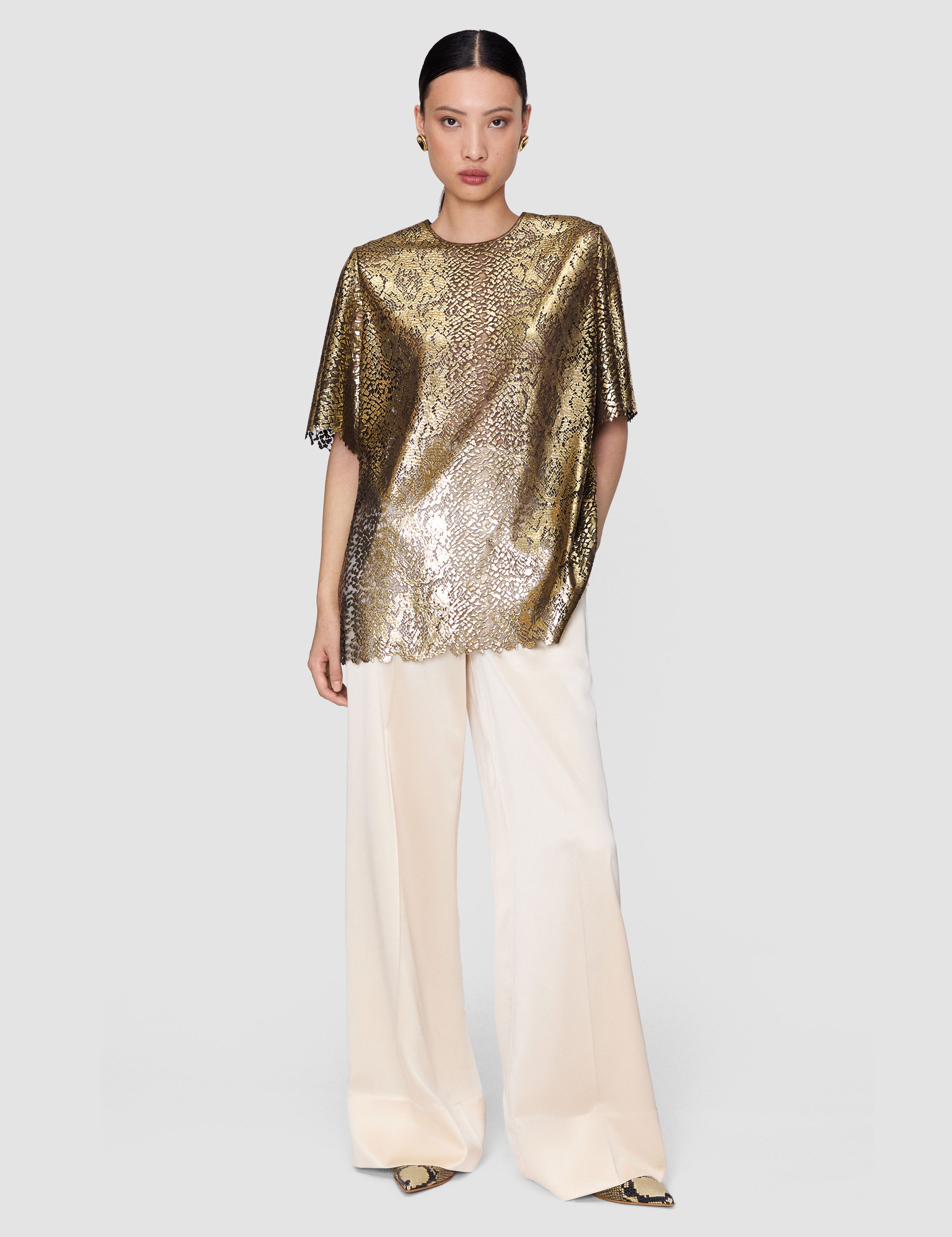 Gold Hassop Bulion Snake Blouse - Joseph