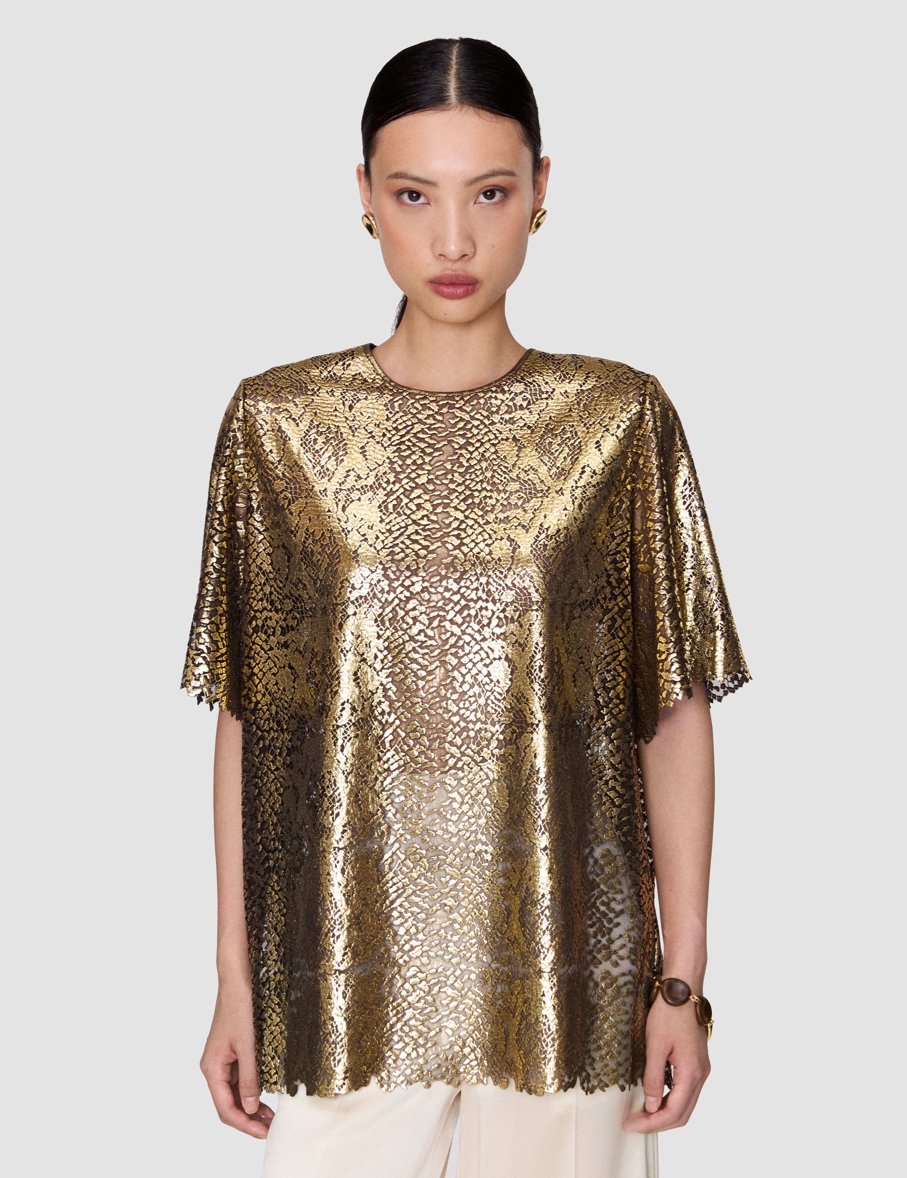 Gold Hassop Bulion Snake Blouse - Joseph