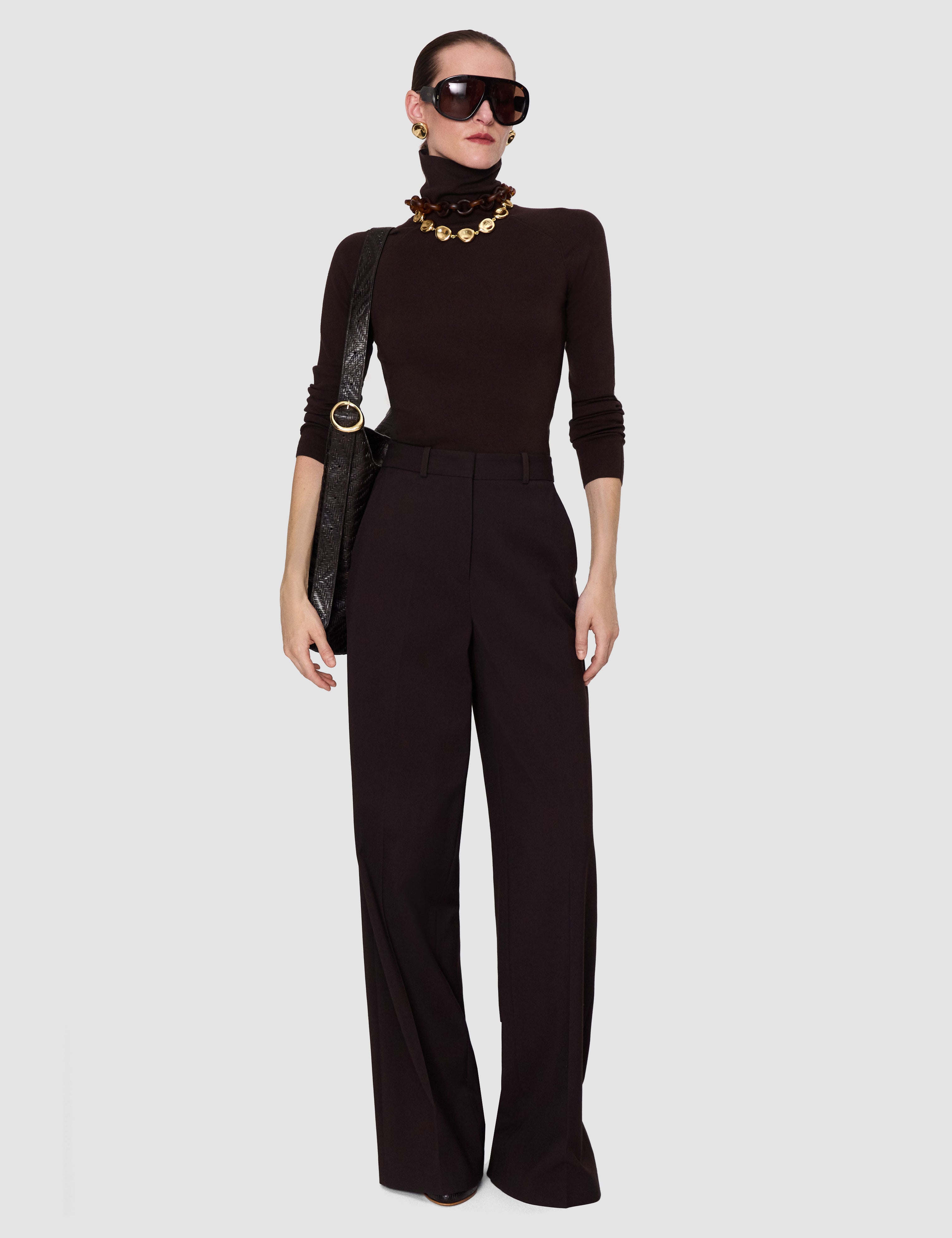 Brown Hawley Stretch Tailoring Trousers - Joseph
