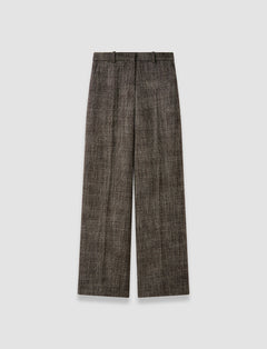 Brown Hawley Textured Tailoring Wool Trousers - Joseph