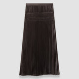 Brown Hayes Pleated Woven Skirt - Joseph