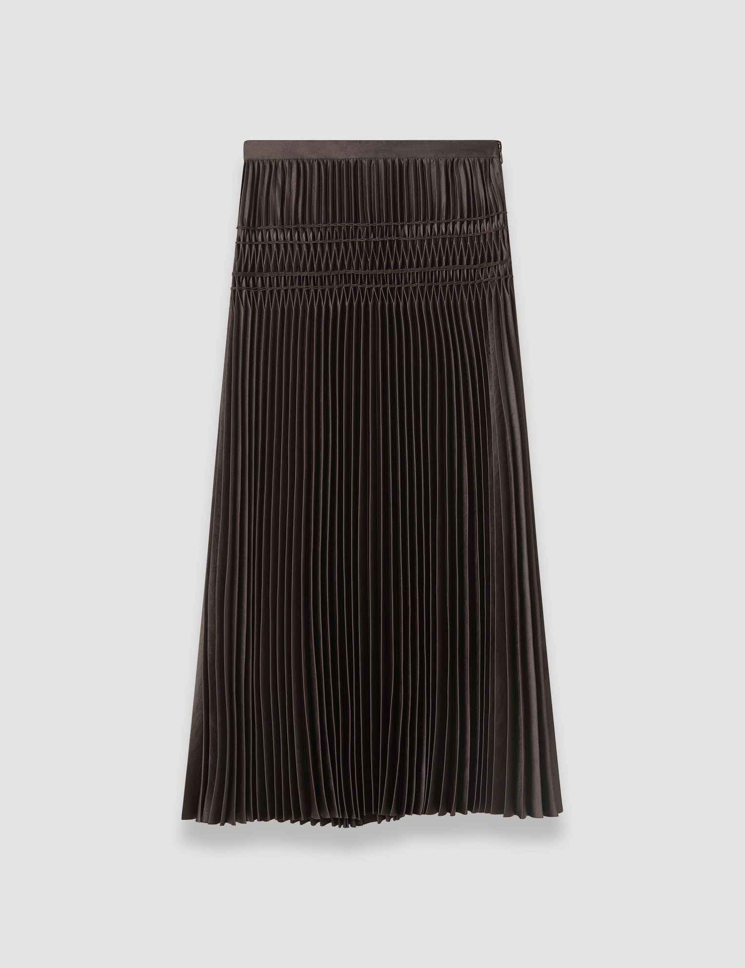 Brown Hayes Pleated Woven Skirt - Joseph