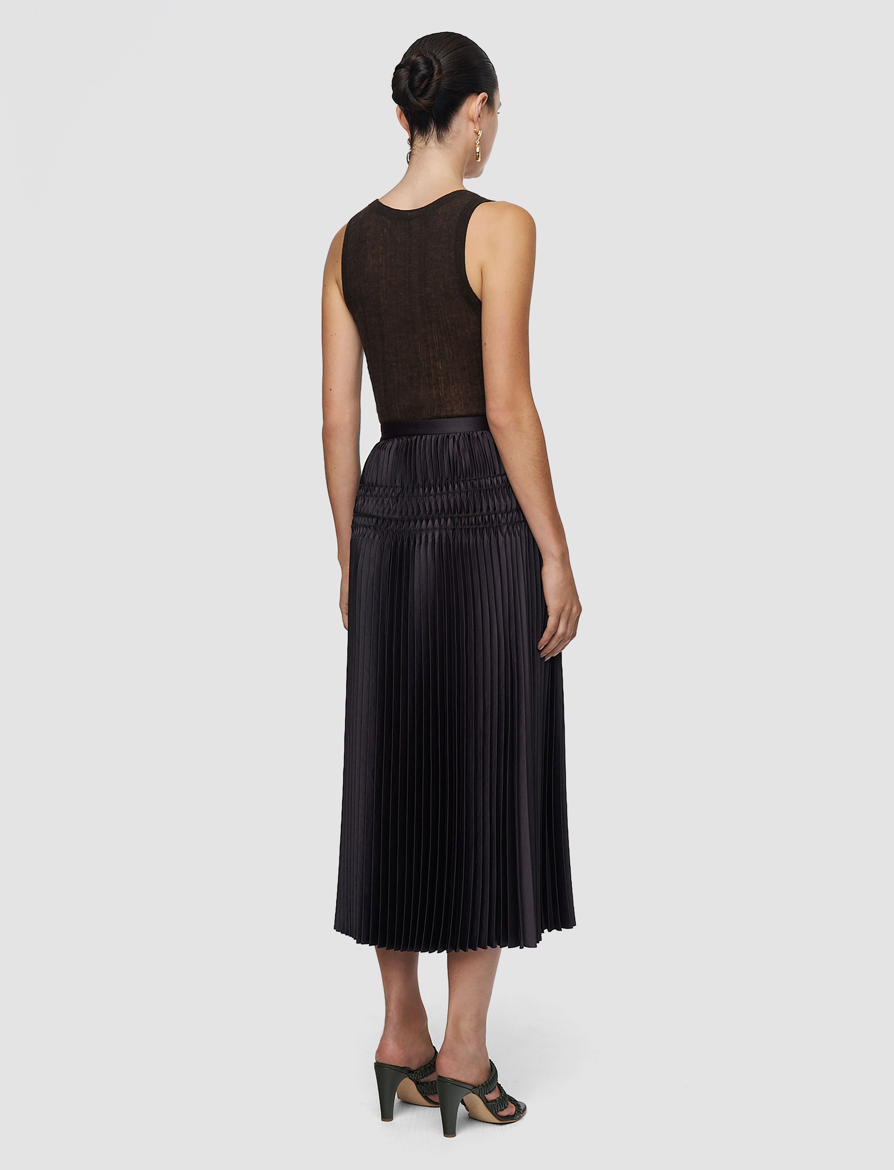brown-hayes-pleated-woven-skirt-JOSEPH
