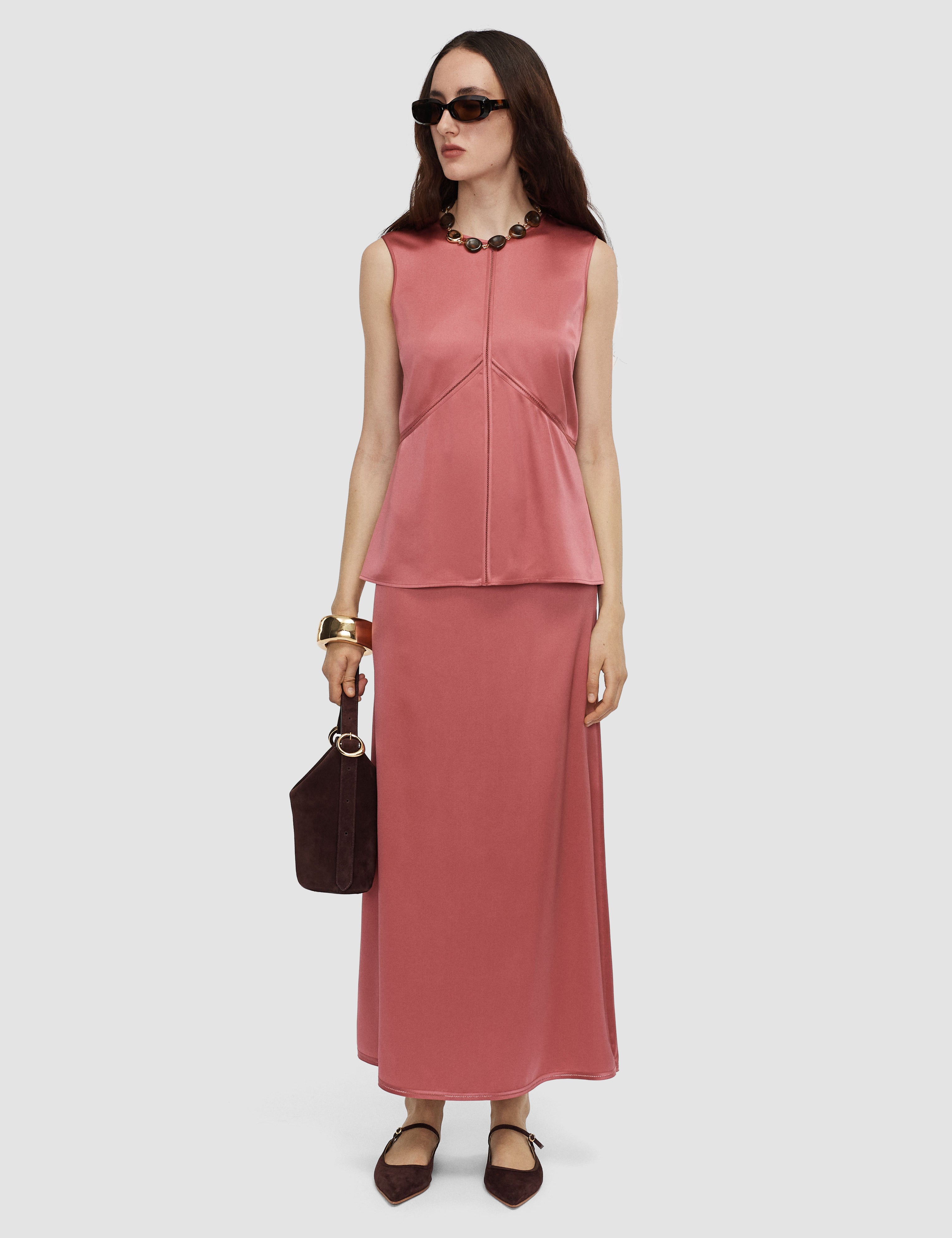 Pink Hebe Silk Satin Top - Joseph