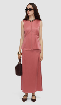 Pink Hebe Silk Satin Top - Joseph