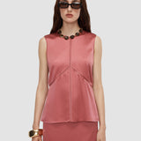 Pink Hebe Silk Satin Top - Joseph