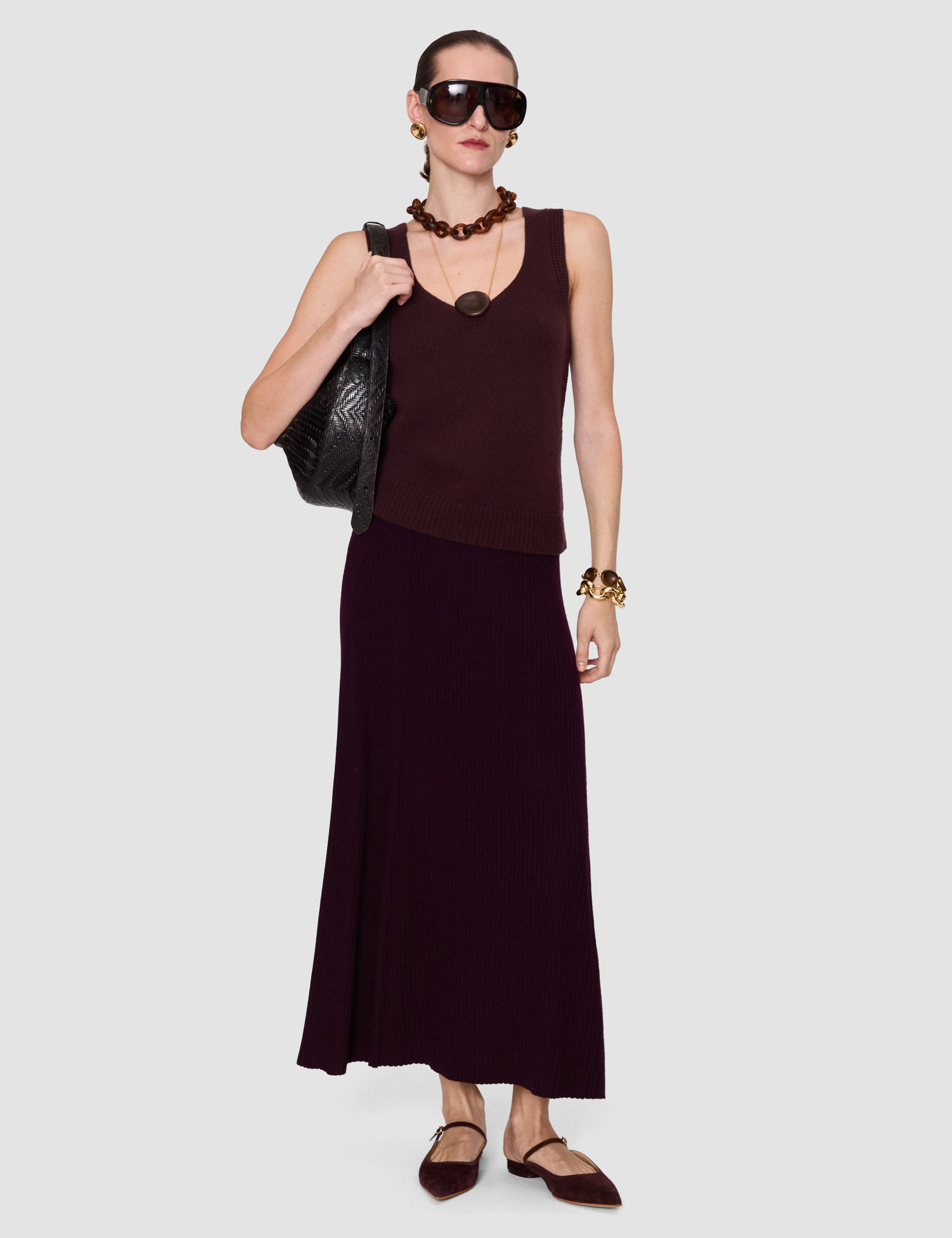 Purple Helius Compact Milano Skirt - Joseph