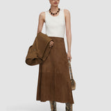 Brown Helius Light Suede Skirt - Joseph