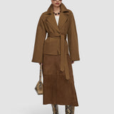 Brown Helius Light Suede Skirt - Joseph