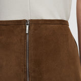Brown Helius Light Suede Skirt - Joseph