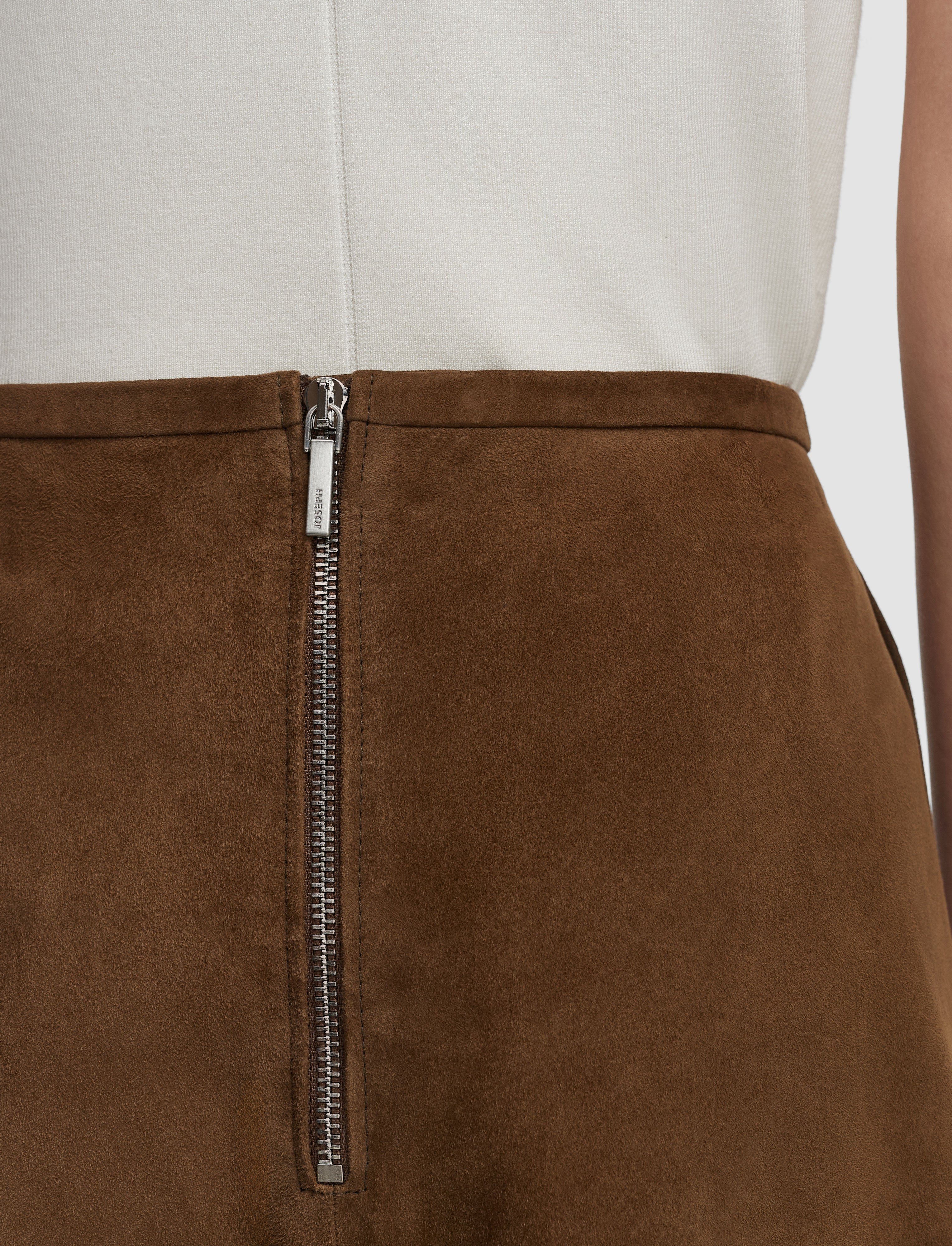 brown-helius-light-suede-skirt-JOSEPH