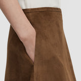 Brown Helius Light Suede Skirt - Joseph