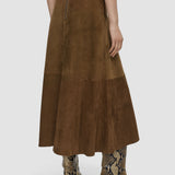 Brown Helius Light Suede Skirt - Joseph