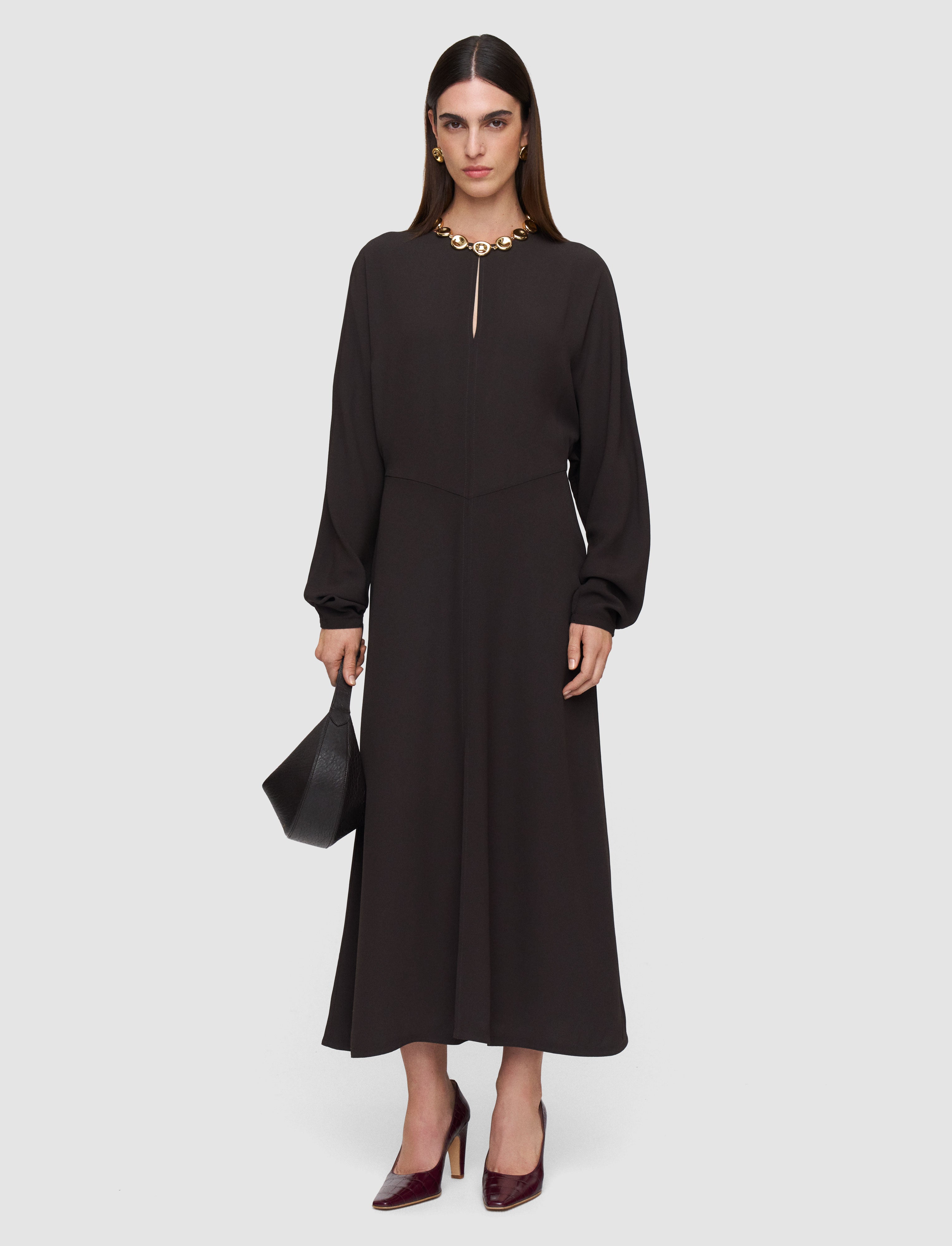 brown-hills-crepe-dress-JOSEPH