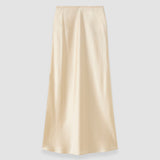 Beige Isaak Long Silk Satin Skirt - Joseph