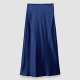 Isaak Long Silk Satin Skirt
