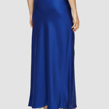 Blue Isaak Long Silk Satin Skirt - Joseph