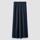 Blue Isaak Long Silk Satin Skirt - Joseph