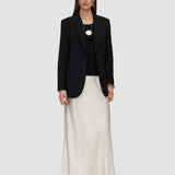 White Isaak Long Silk Satin Skirt - Joseph