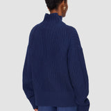 Blue Isabel Soft Wool Rib Jumper - Joseph