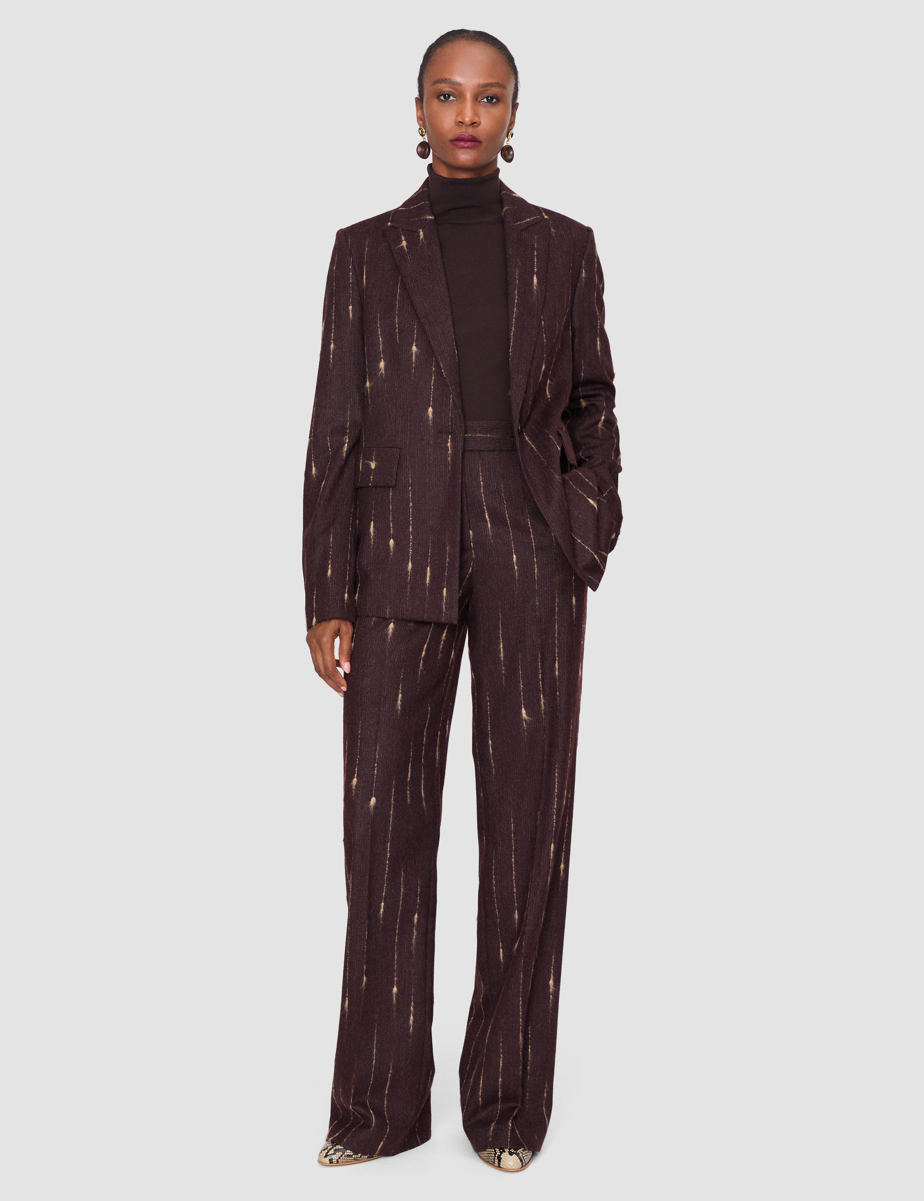Purple Isotta Slub Wool Trousers - Joseph