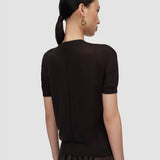 Brown Jana Silk Knit Top - Joseph