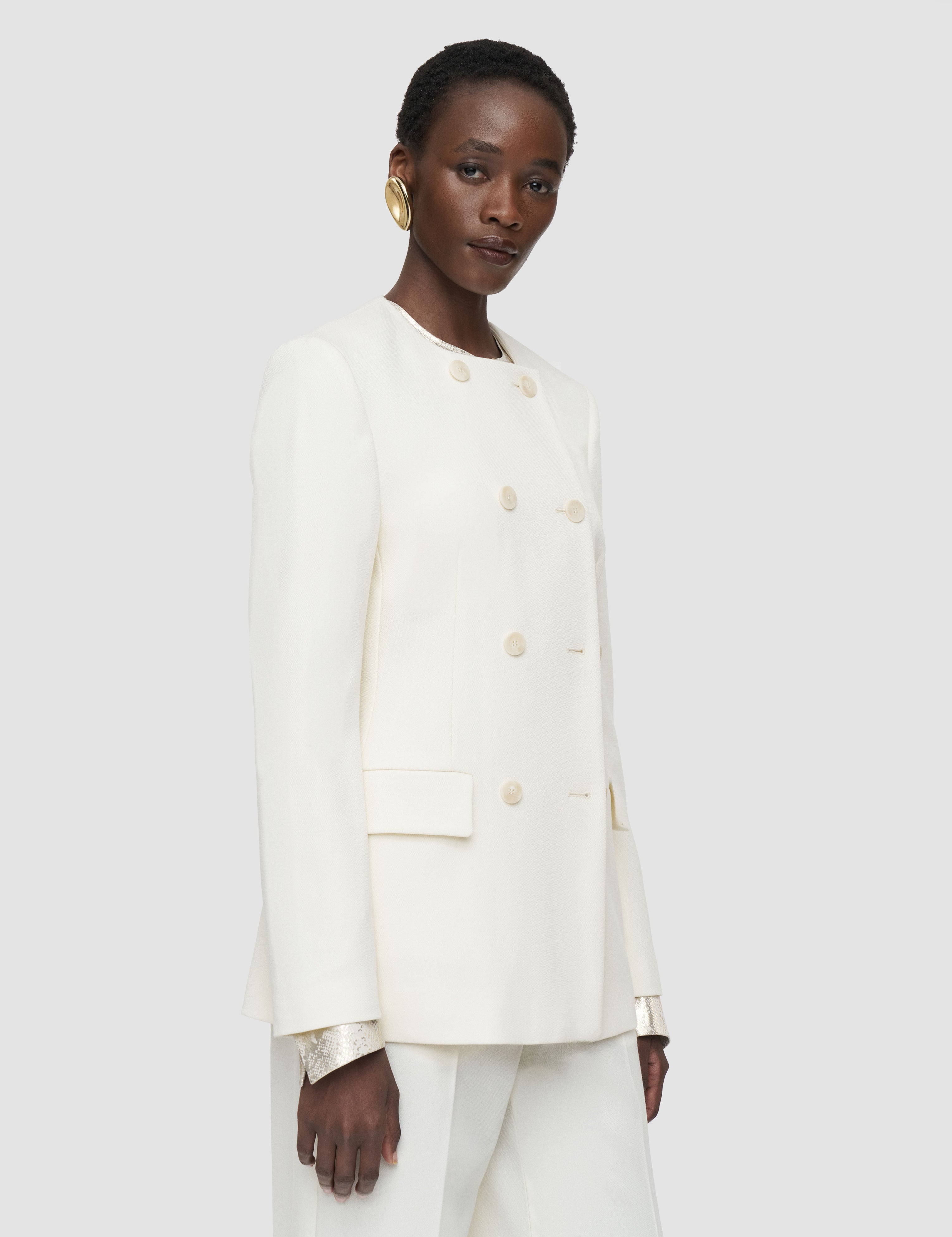 White Jerri Textured Wool Jacket - Joseph