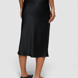 Black Isaak Silk Satin Skirt - Joseph