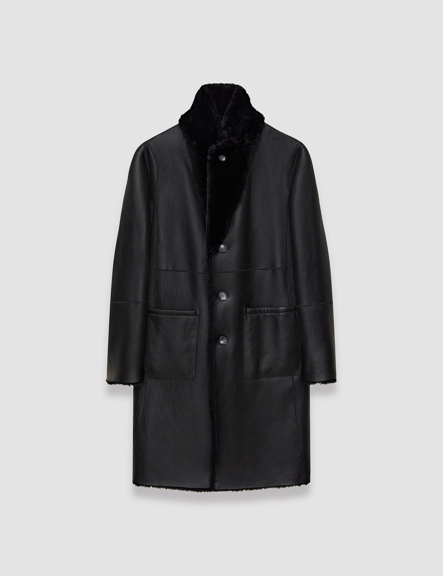 Black Britanny Reversible Shearling Coat - Joseph