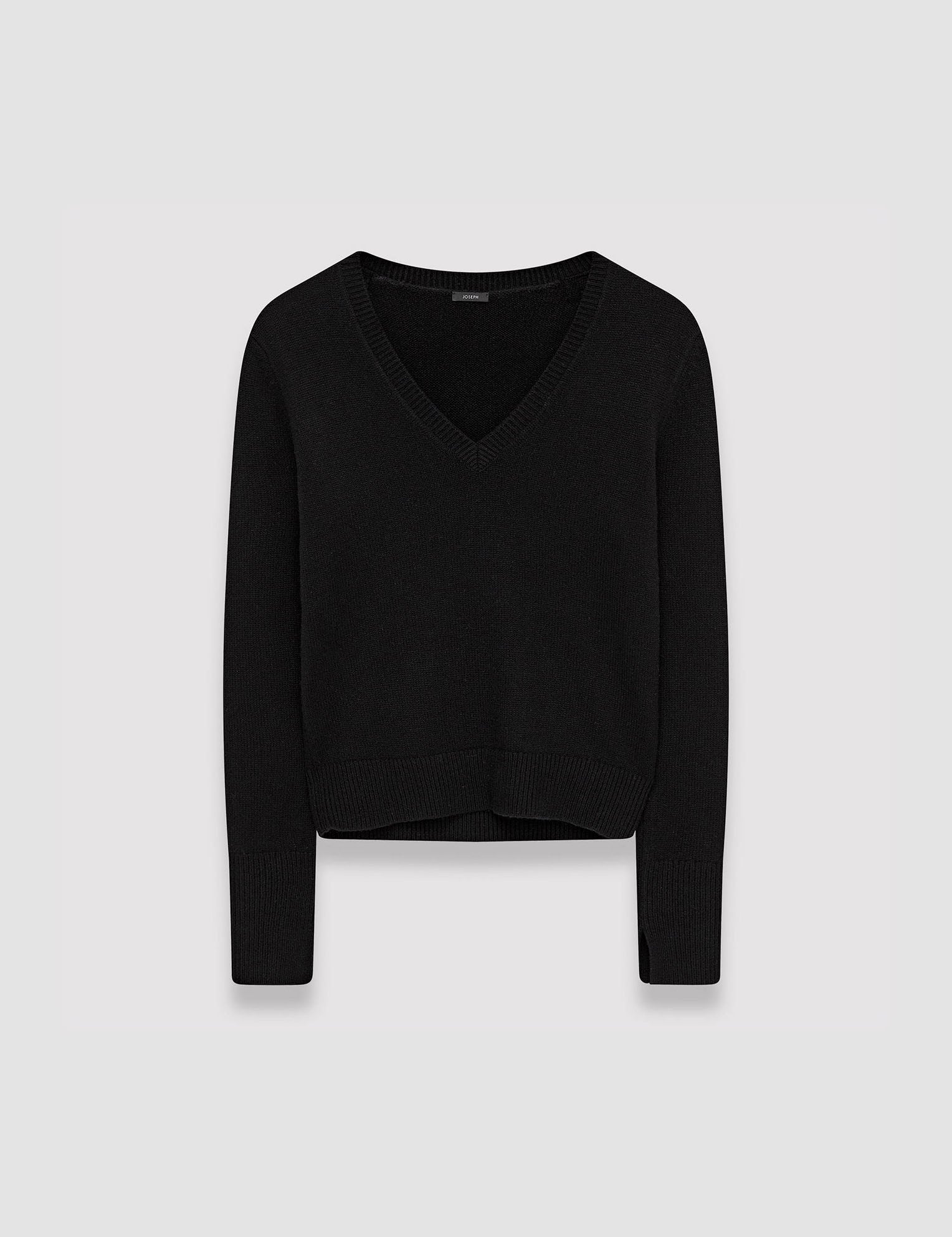 Black Pure Cashmere V Neck Jumper - Joseph