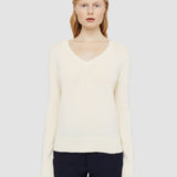 White Pure Cashmere V Neck Jumper - Joseph