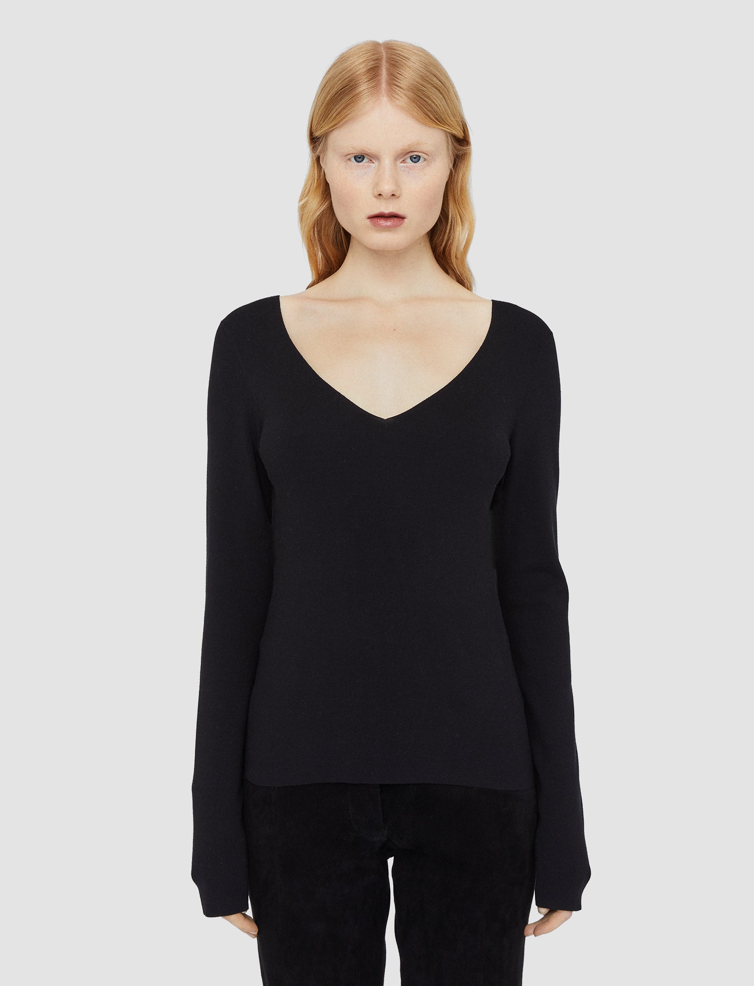 black-silk-stretch-v-neck-top-JOSEPH