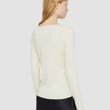 White Silk Stretch V Neck Top - Joseph