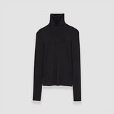 Black Silk Stretch High Neck Top - Joseph