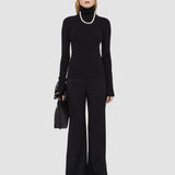 Black Silk Stretch High Neck Top - Joseph