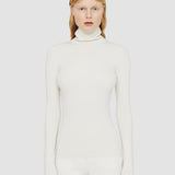 White Silk Stretch High Neck Top - Joseph