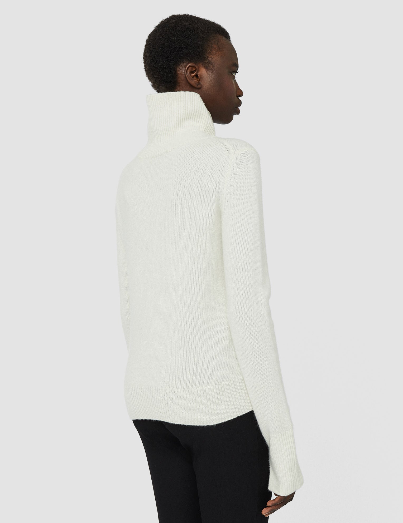 White Pure Cashmere High Neck Jumper - Joseph