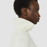 White Pure Cashmere High Neck Jumper - Joseph