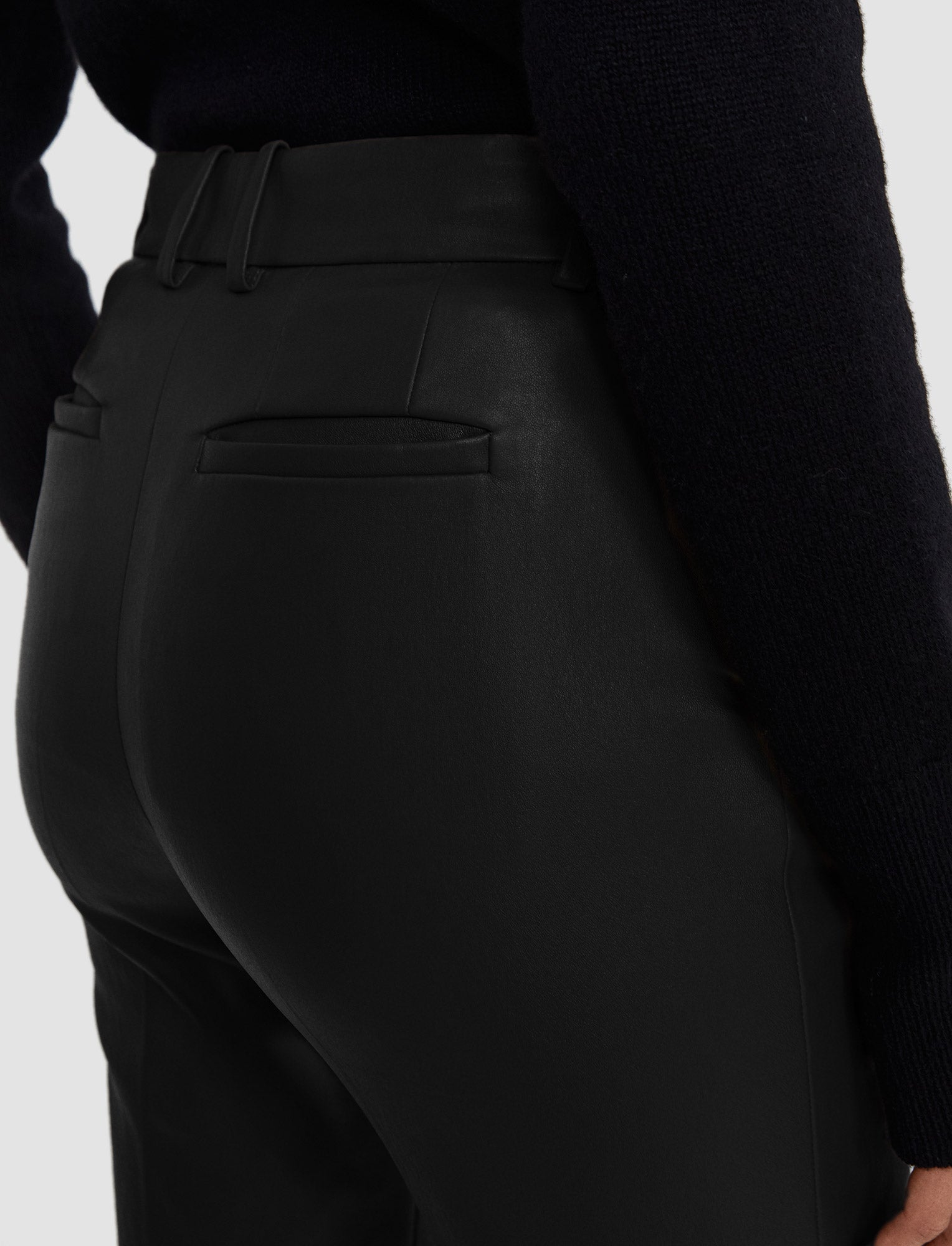 black-coleman-leather-stretch-trousers-JOSEPH