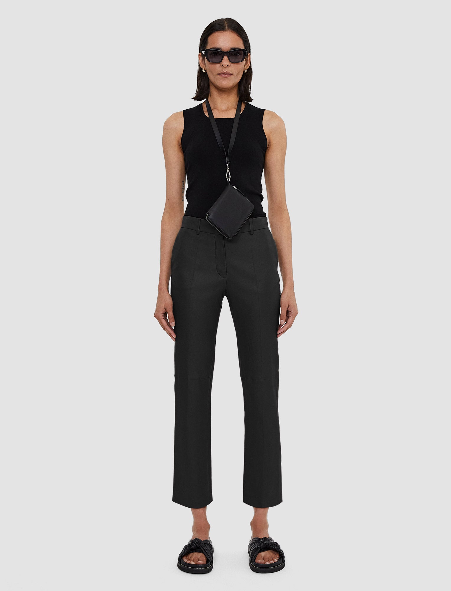 black-coleman-leather-stretch-trousers-JOSEPH