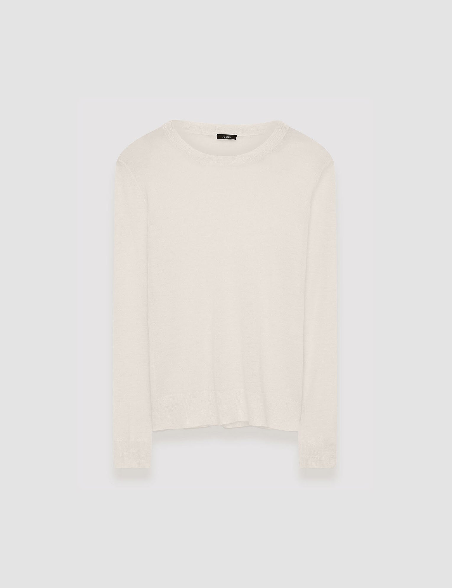 White Cashair Round Neck Jumper - Joseph