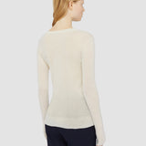 White Cashair Round Neck Jumper - Joseph