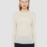 White Cashair Round Neck Jumper - Joseph