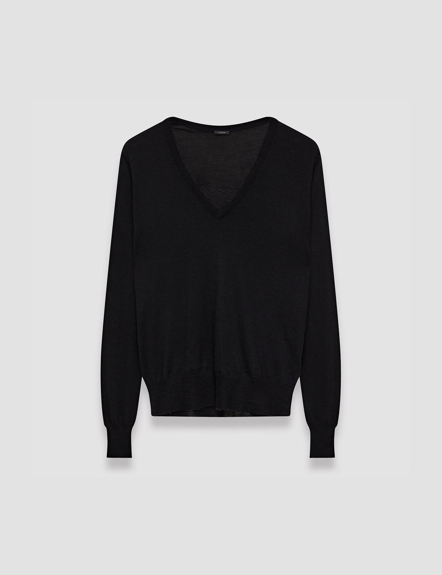 Black Cashair V Neck Jumper - Joseph