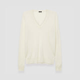 White Cashair V Neck Jumper - Joseph