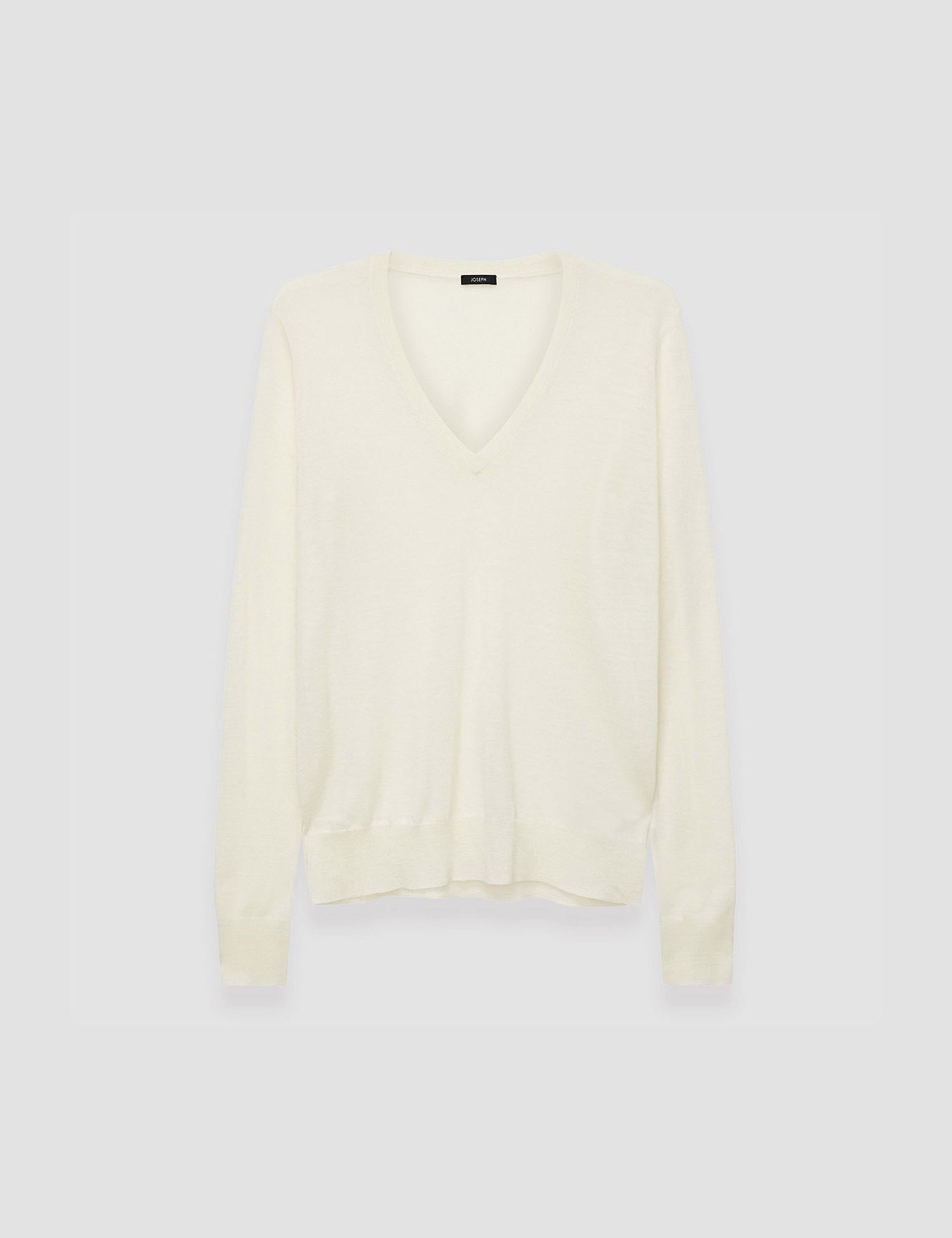 White Cashair V Neck Jumper - Joseph