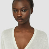 White Cashair V Neck Jumper - Joseph