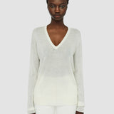 White Cashair V Neck Jumper - Joseph