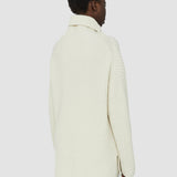 White Cardigan Stitch High Neck Jumper - Joseph