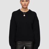 Black Cardigan Stitch Jumper - Joseph